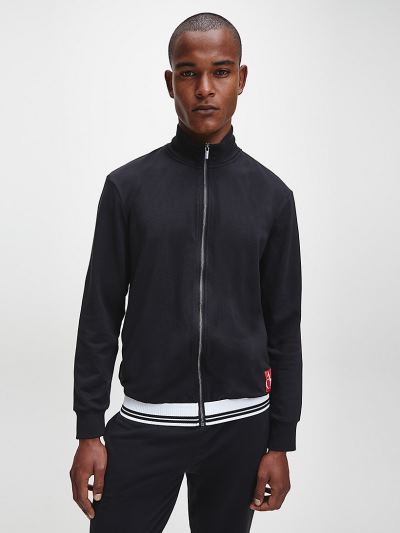 Calvin Klein Ruhák HU077815 | Calvin Klein CK ONE Lounge Zip Up Férfi Pulóver Fekete